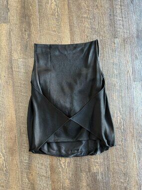 Attersee Cowl Back Top in Black Hammered Satin - Size XS, NWT